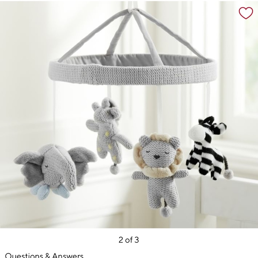 Pottery Barn knit animal mobile